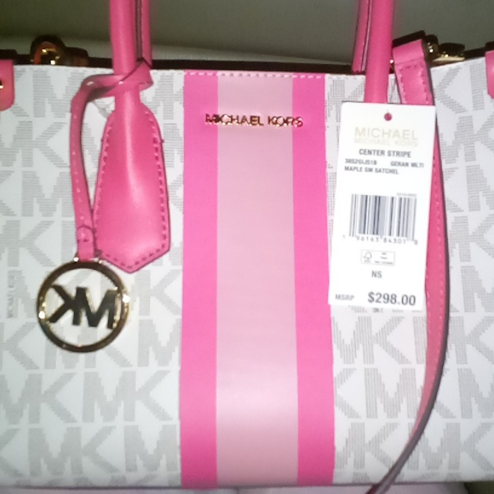 Michael kors handbag pink and white medium size